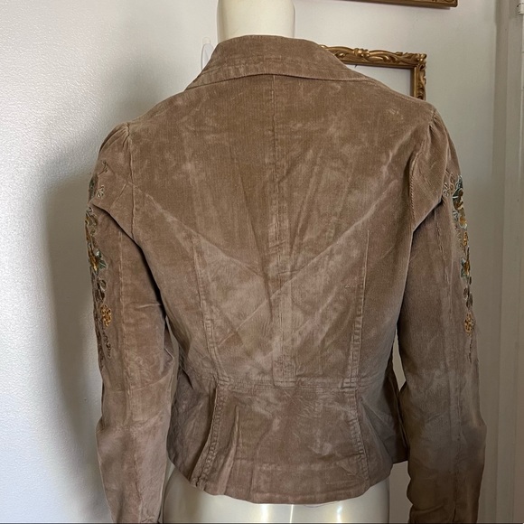 New True meaning corduroy embroidered floral jacket size Large New With Tags A7 - Picture 4 of 16